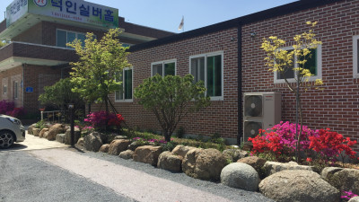 덕인실버홈 꽃핀 산책로
