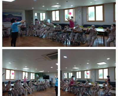 매주 월요일 전문 강사가 진행하는 '건강체조' 활동